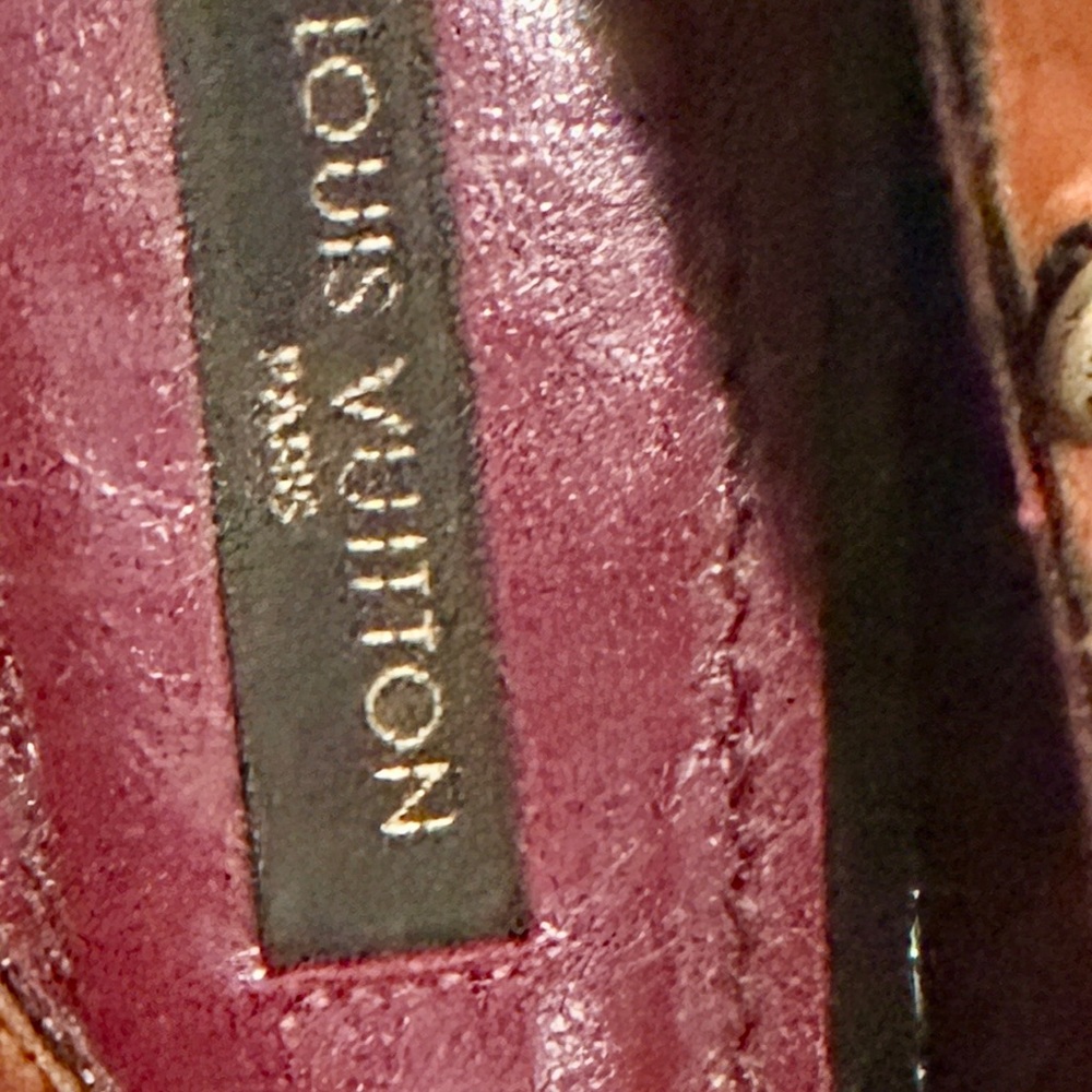 LOUIS VUITTON Drouot Open Toe Pump in Cognac Calf Leather - EXCELLENT SHAPE - Picture 7 of 15